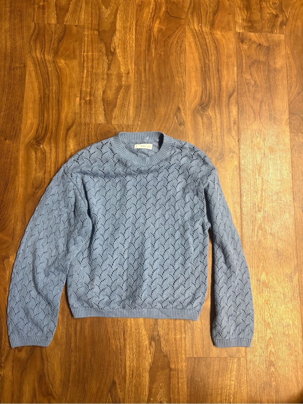 Light Blue Knit Crewneck Sweater for Kids